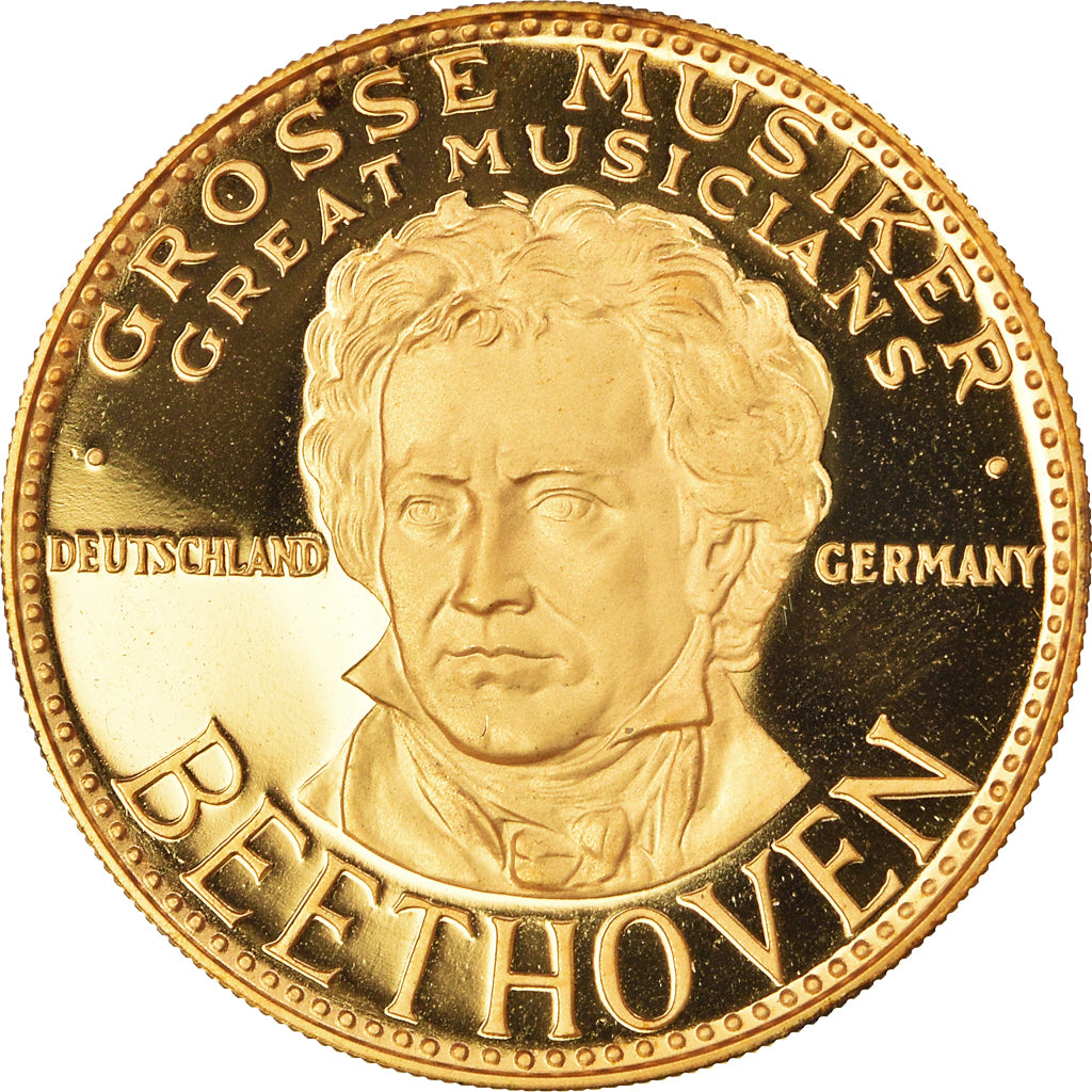 France, Médaille, Beethoven, Musique, 1991, Proof, FDC, Vermeil
