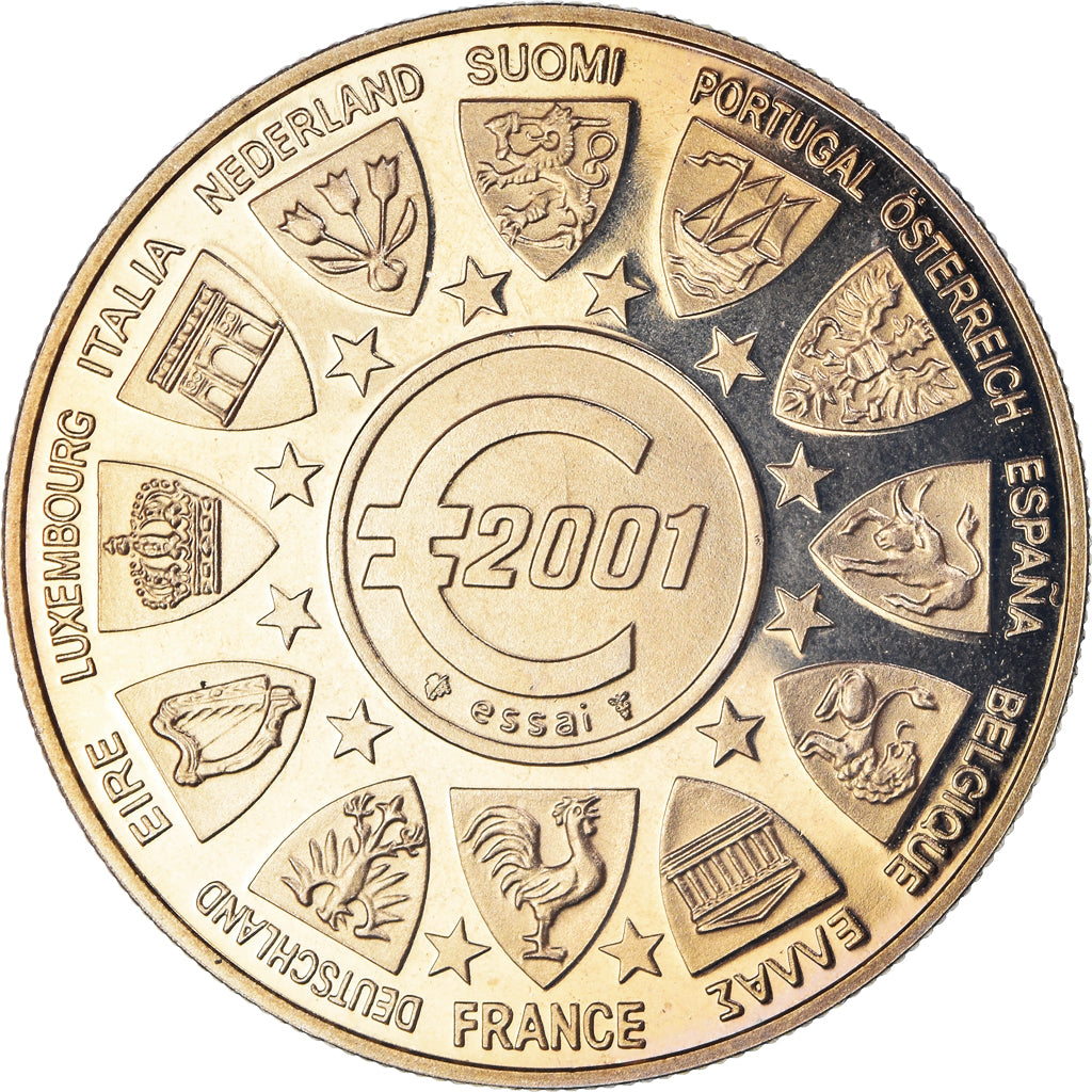 France, Médaille, L'Europe, La Semeuse, Politics, 2001, MDP, FDC, Cupro-nickel
