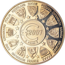 France, Médaille, L'Europe, La Semeuse, Politics, 2001, MDP, FDC, Cupro-nickel