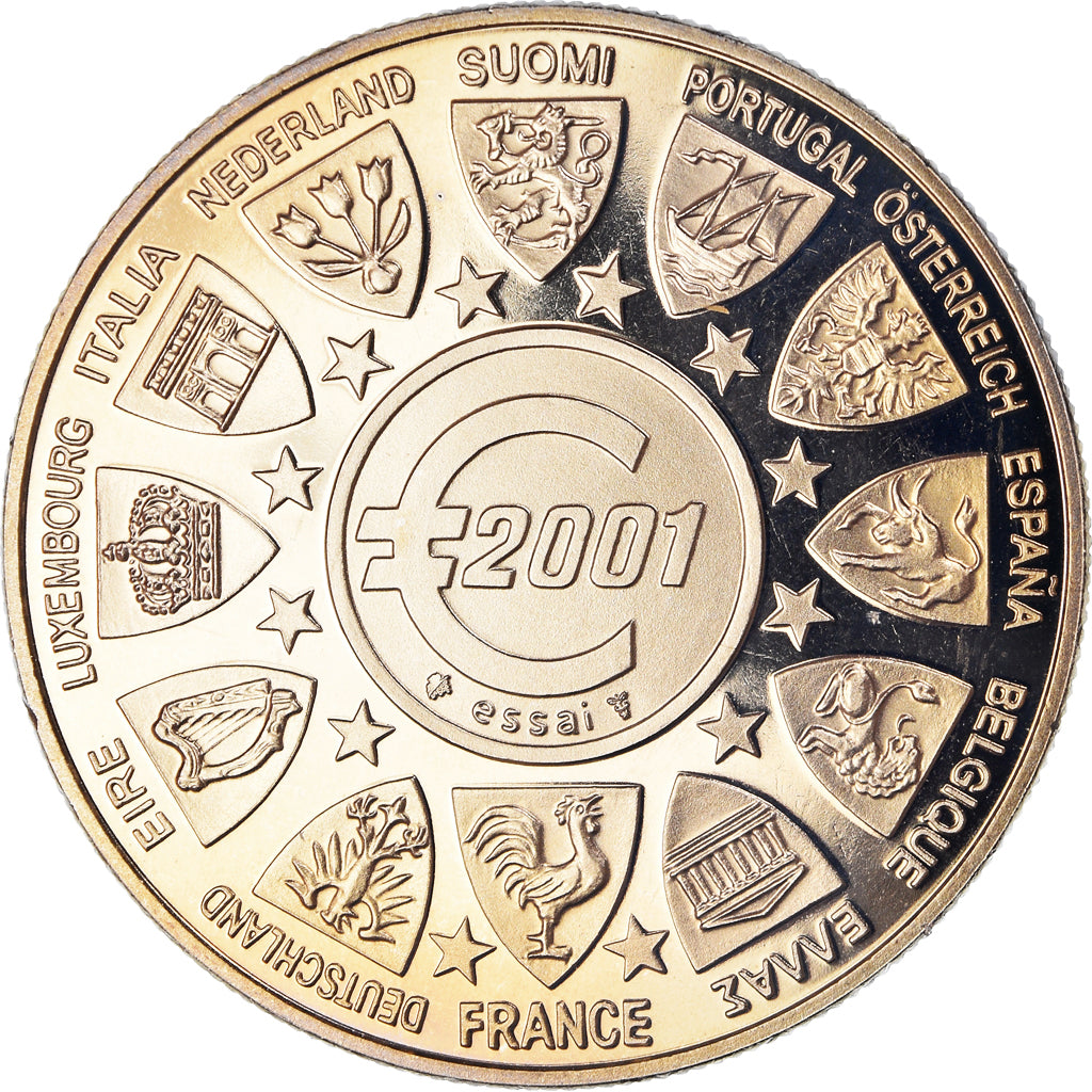 France, Médaille, L'Europe, La Semeuse, Politics, 2001, MDP, FDC, Cupro-nickel