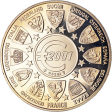 France, Médaille, L'Europe, La Semeuse, Politics, 2001, MDP, FDC, Cupro-nickel