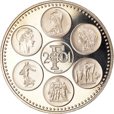 Francia, medaglia, Coq, Fin du Cours Légal du Franc, Politics, 2001, FDC