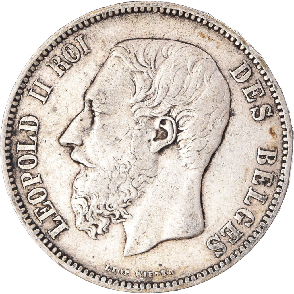 Coin, Belgium, Leopold II, 5 Francs, 5 Frank, 1875, VF(30-35), Silver, KM:24
