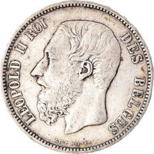 Coin, Belgium, Leopold II, 5 Francs, 5 Frank, 1875, VF(30-35), Silver, KM:24