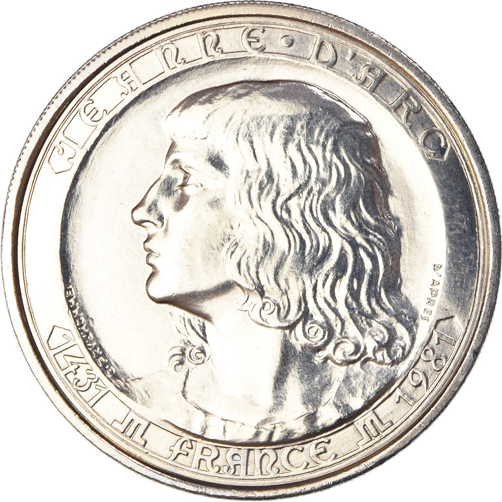 France, Medal, Jeanne d'Arc, History, V. Peter, MS(65-70), Copper-nickel