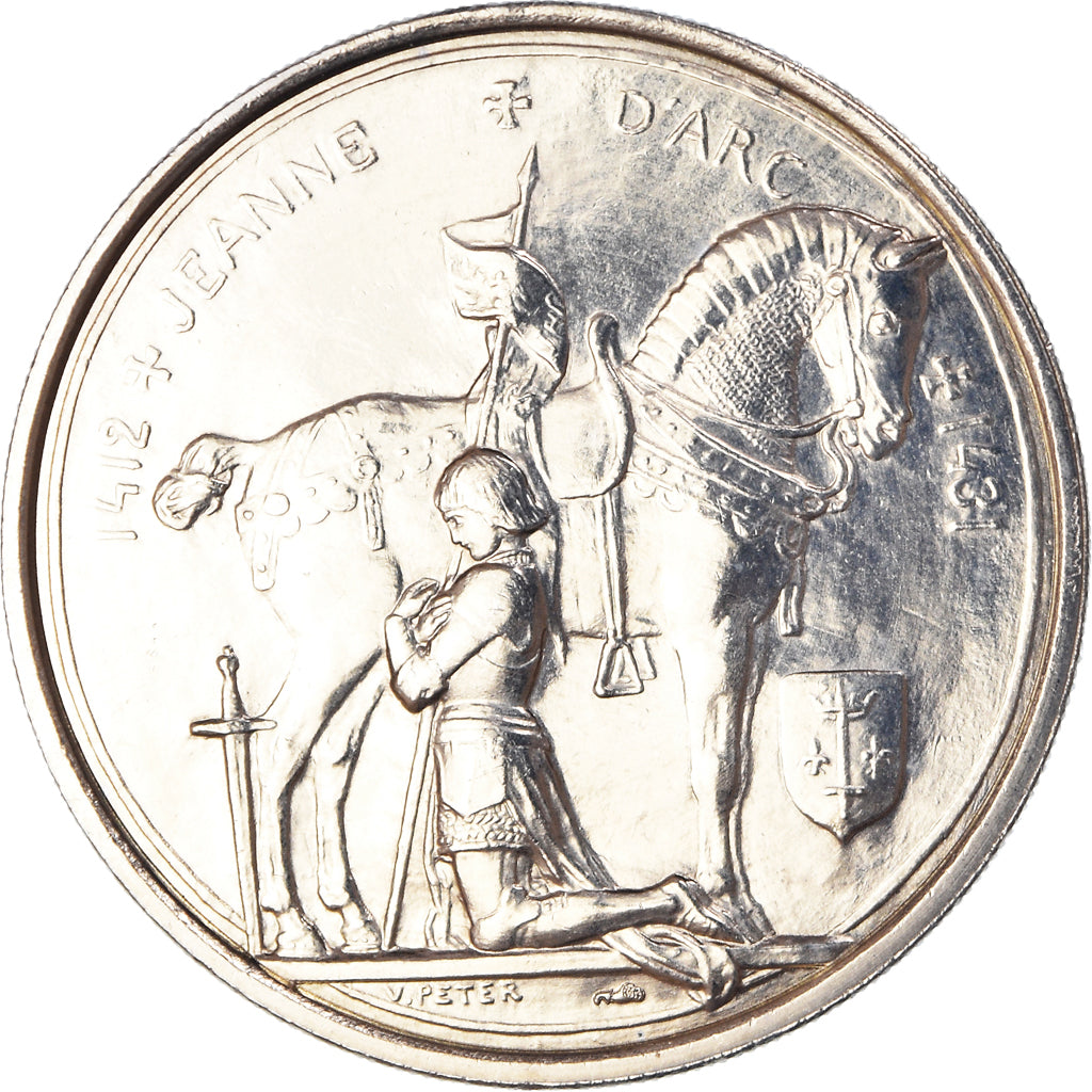 France, Medal, Jeanne d'Arc, History, V. Peter, MS(65-70), Copper-nickel