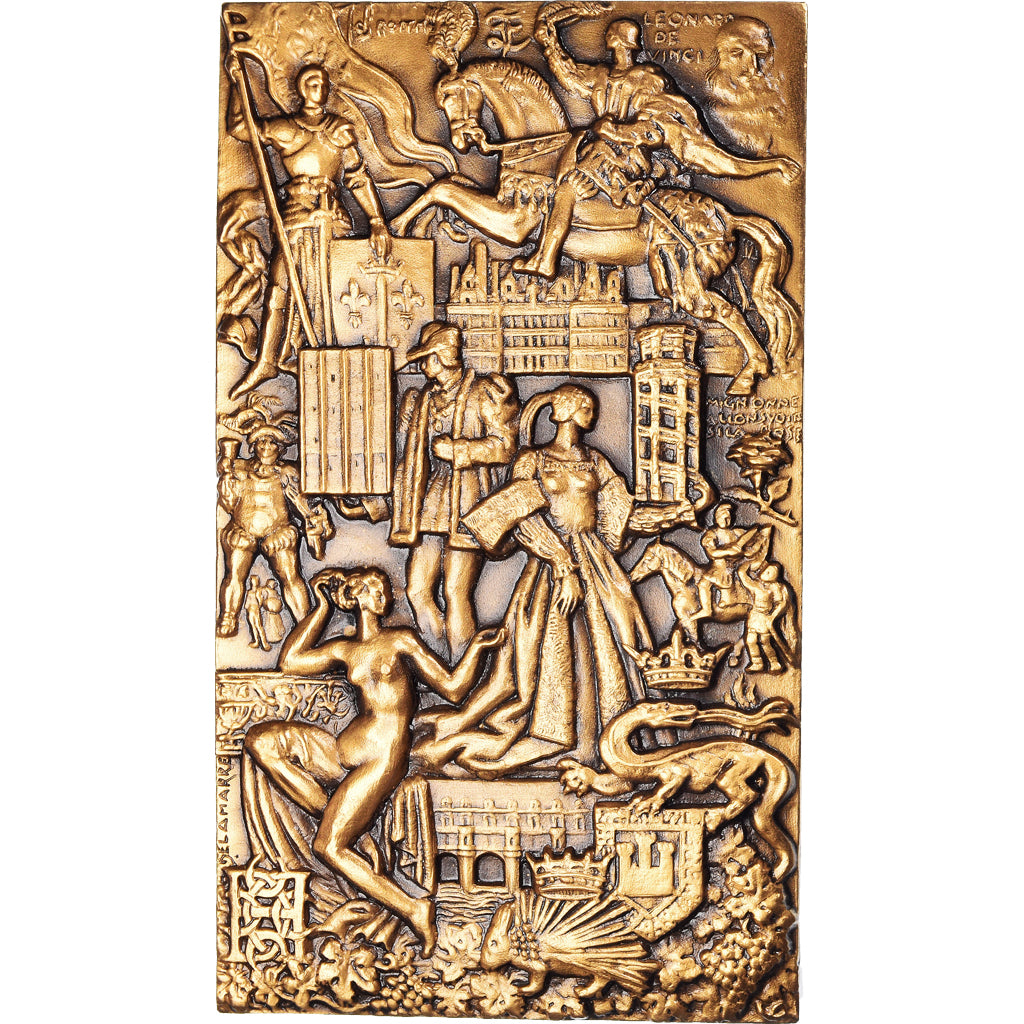 Francia, medalla, La Touraine, Léonard de Vinci, Delamarre, SC, Bronce