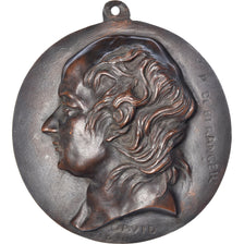 Francja, medal, Pierre Jean de Béranger, 1830, David, AU(55-58), Galvanoplastie