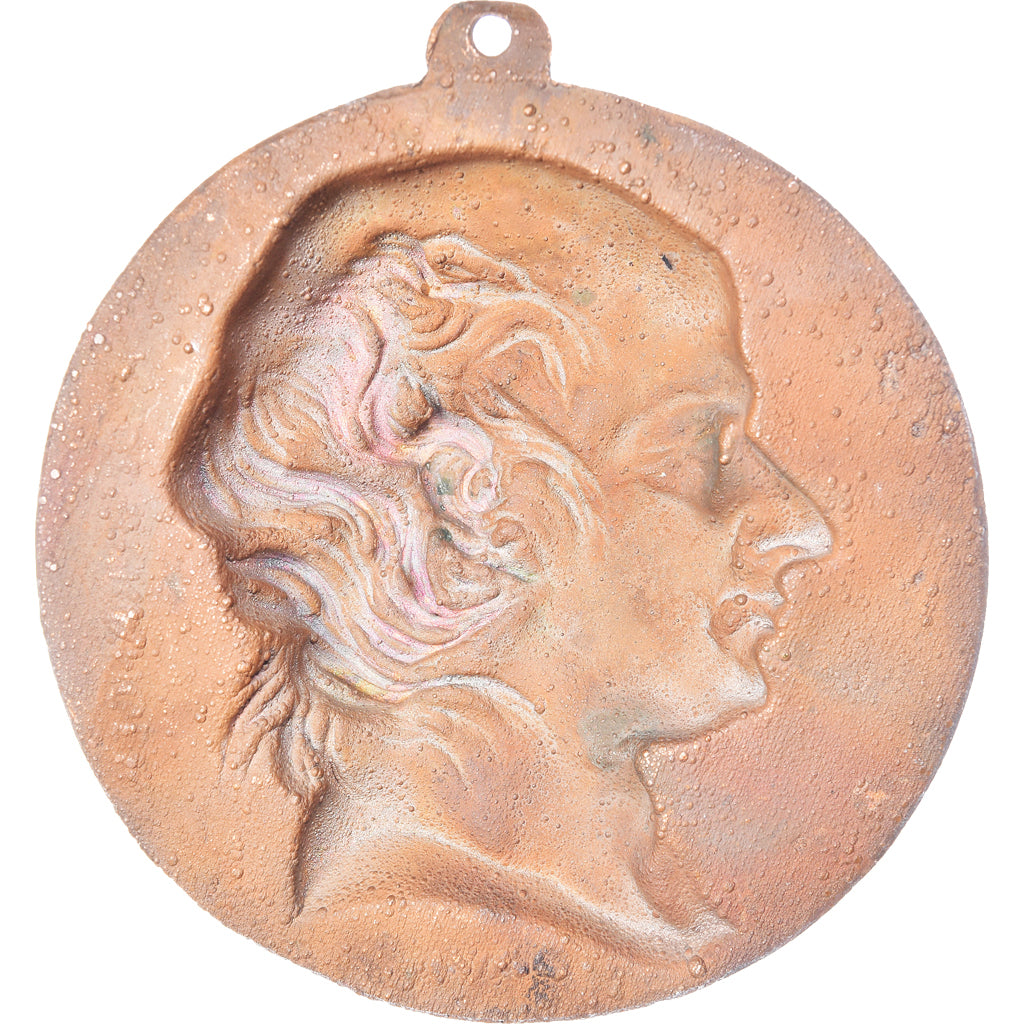 Francja, medal, Pierre Jean de Béranger, 1830, David, AU(55-58), Galvanoplastie