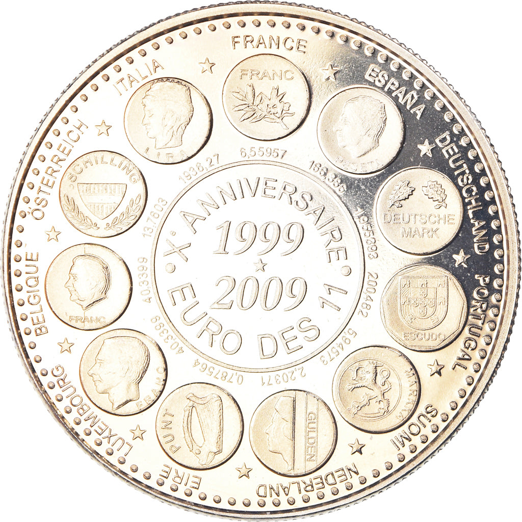 France, Medal, L'Europe des XXVII, 10 Ans de l'Euro, Politics, 2009, MS(65-70)