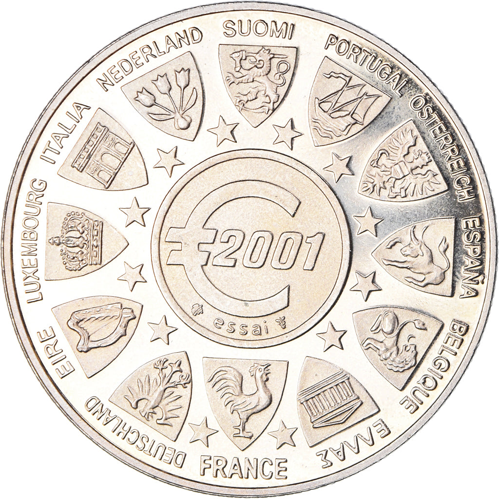 France, Médaille, L'Europe, La Semeuse, Politics, 2001, SPL+, Cupro-nickel