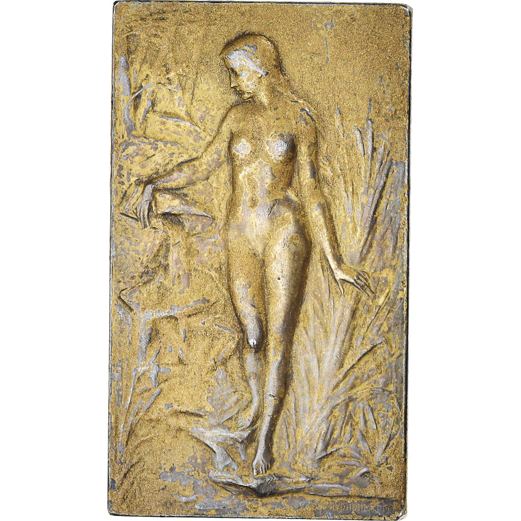 Frankrijk, Medaille, Art Nouveau, Femme nue, Prud'homme, FR+, Vermeil