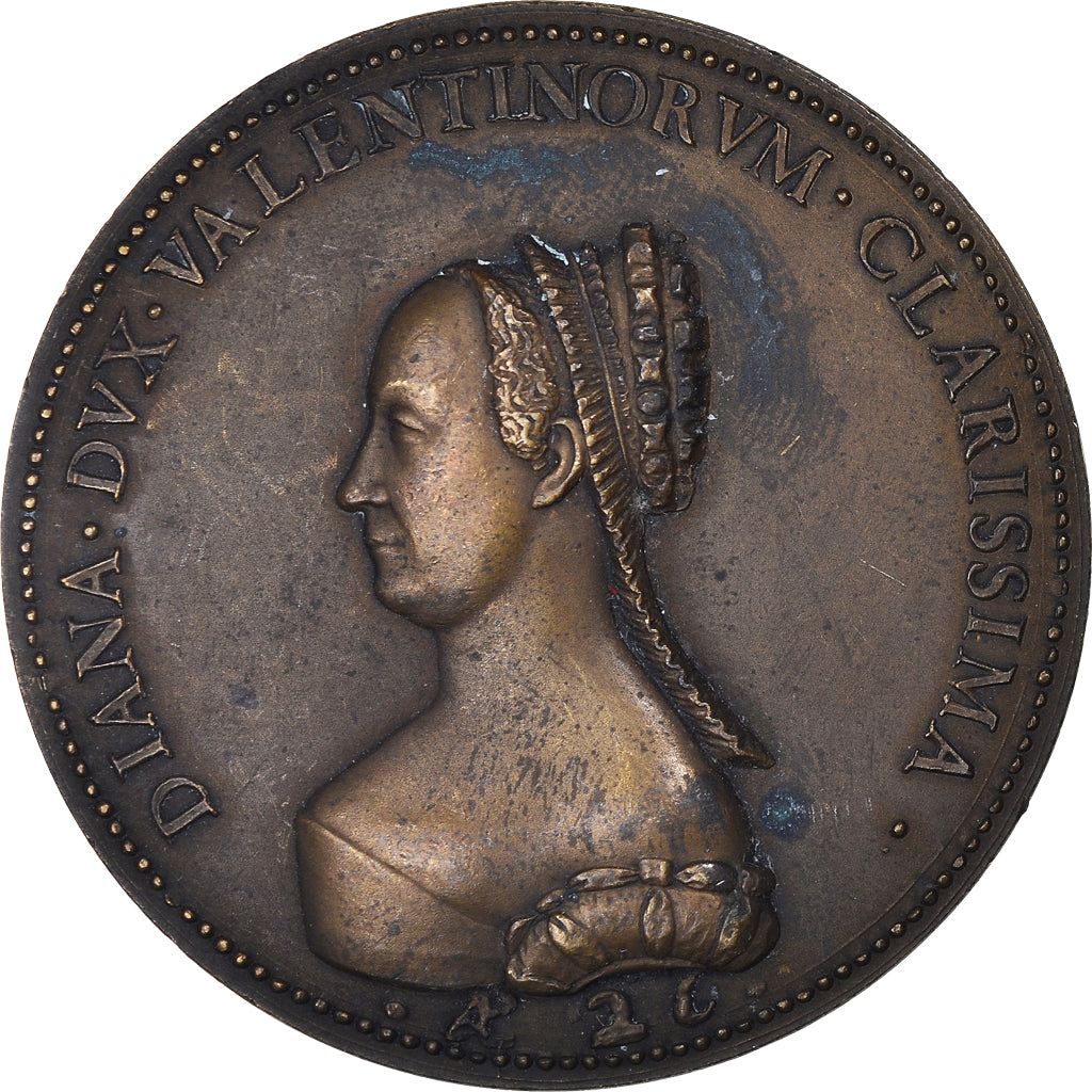 France, Medal, Diane de Poitiers, History, Restrike, AU(50-53), Bronze