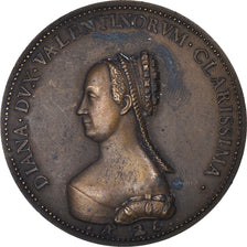 France, Medal, Diane de Poitiers, History, Restrike, AU(50-53), Bronze