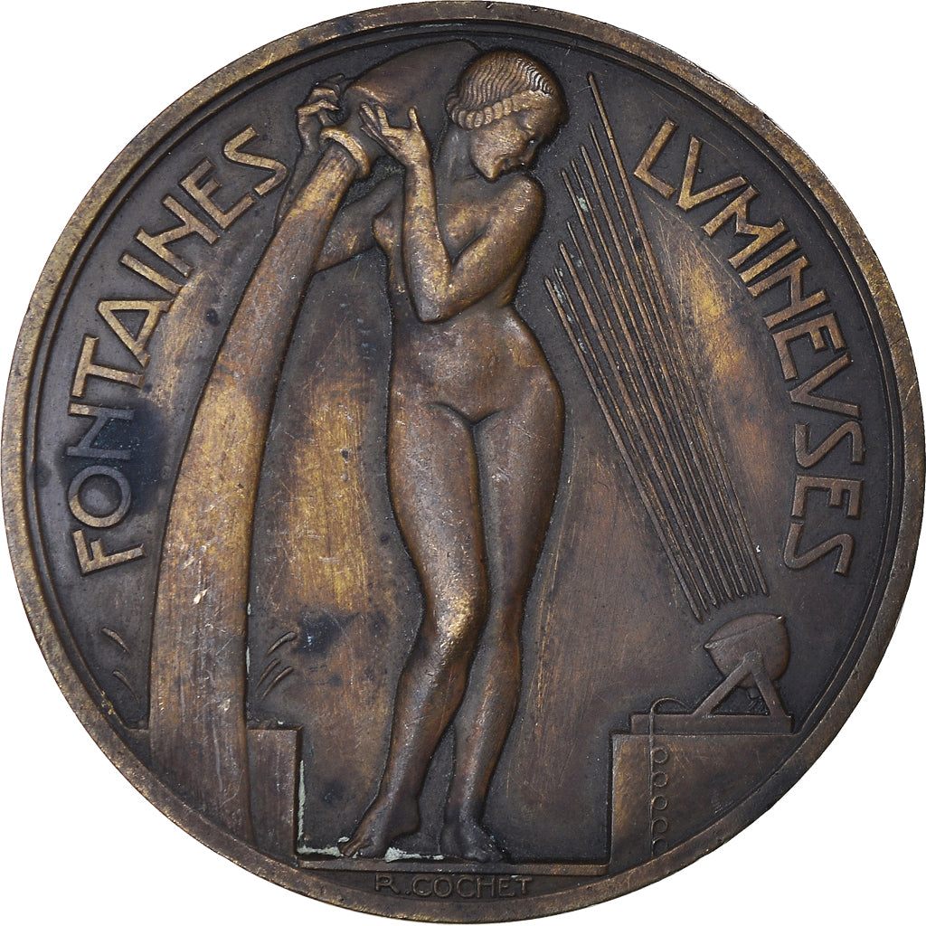 Frankrijk, Medaille, Exposition de Paris, Fontaines Lumineuses, 1937, Cochet