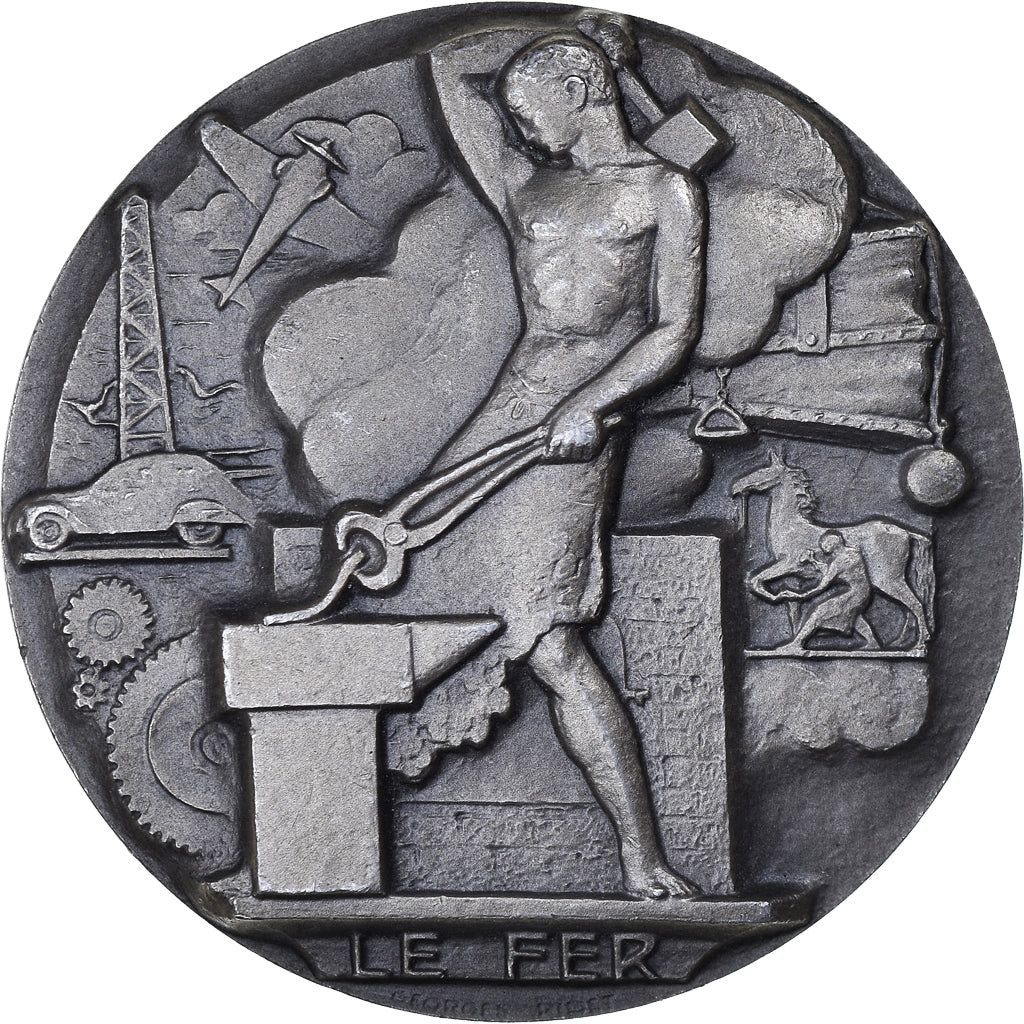 France, Medal, Des L.A.J, Business & industry, 1958, Ridet, MS(63), Silver