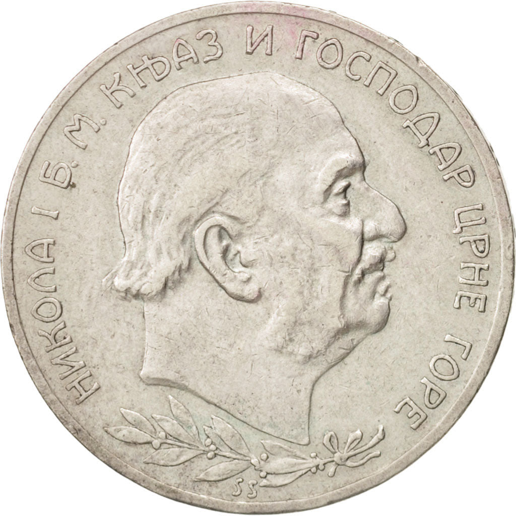 Montenegro, Nicholas I, 2 Perpera, 1910, EF(40-45), Silver, KM:7