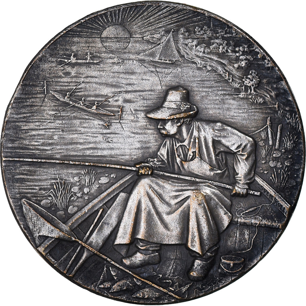 France, Médaille, Concours de Pêche, Sports & leisure, 1909, Noyon, TTB+