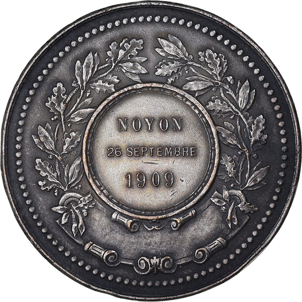 France, Médaille, Concours de Pêche, Sports & leisure, 1909, Noyon, TTB+
