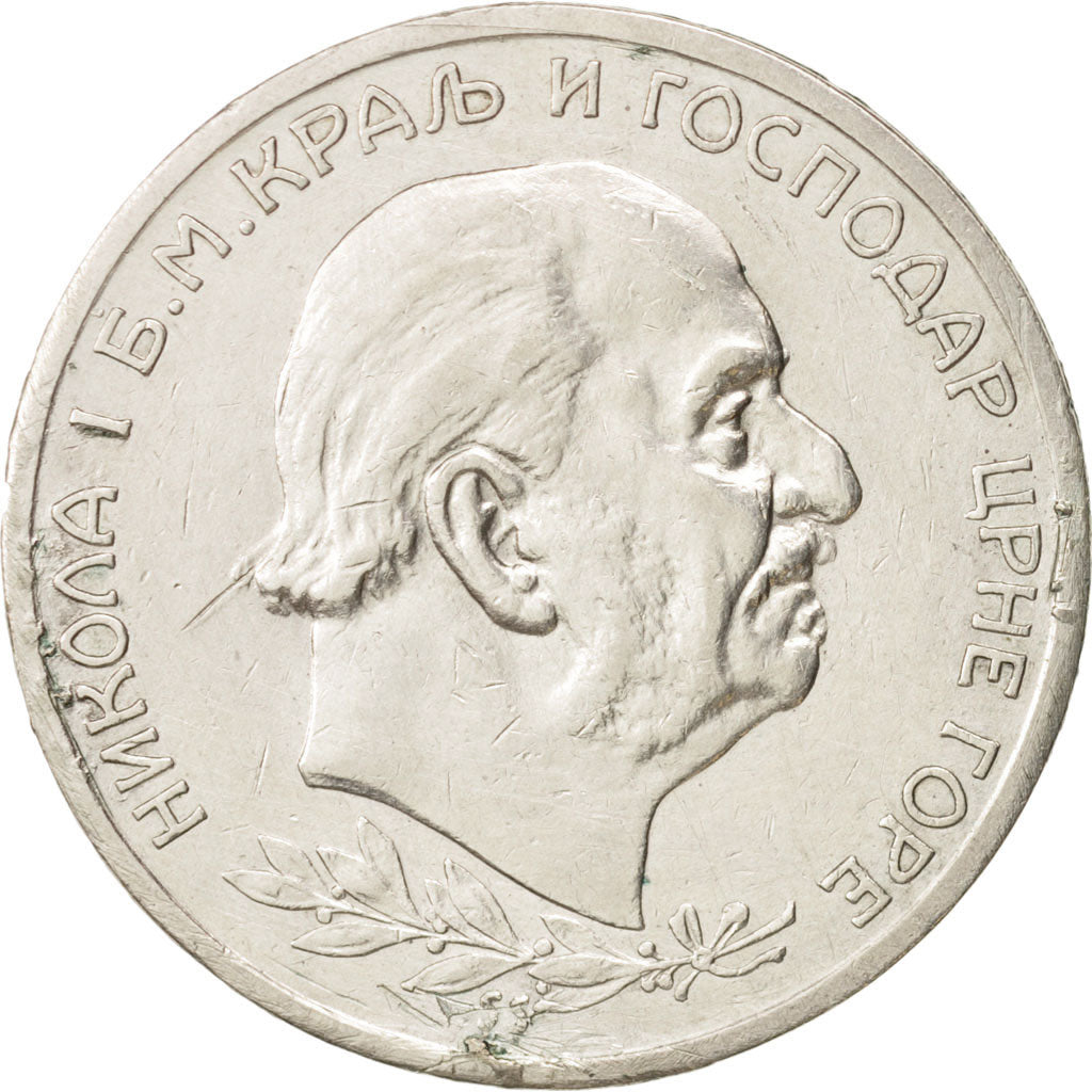 Montenegro, Nicholas I, 5 Perpera, 1912, BB, Argento, KM:15