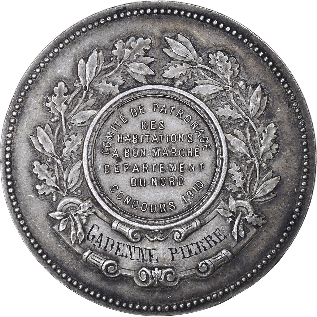 France, Medal, Comité de Patronage des Habitations Bon Marché, Nord, 1910