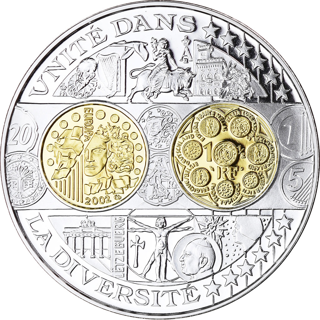 France, Medal, 2000 Ans d'Histoire Monétaire, l'Euro, MS(65-70), Silver