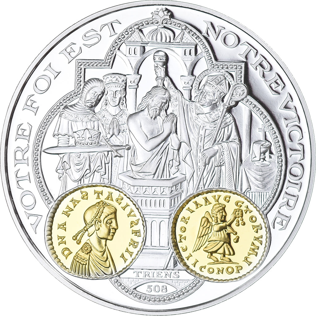 France, Medal, 2000 Ans d'Histoire Monétaire, Triens Mérovingien, MS(65-70)