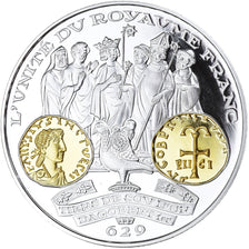 France, Médaille, Histoire Monétaire, Tiers de Sou, Dagobert Ier, FDC, Argent