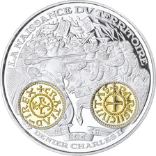 Francia, medaglia, 2000 Ans d'Histoire Monétaire, Denier de Charles II, FDC