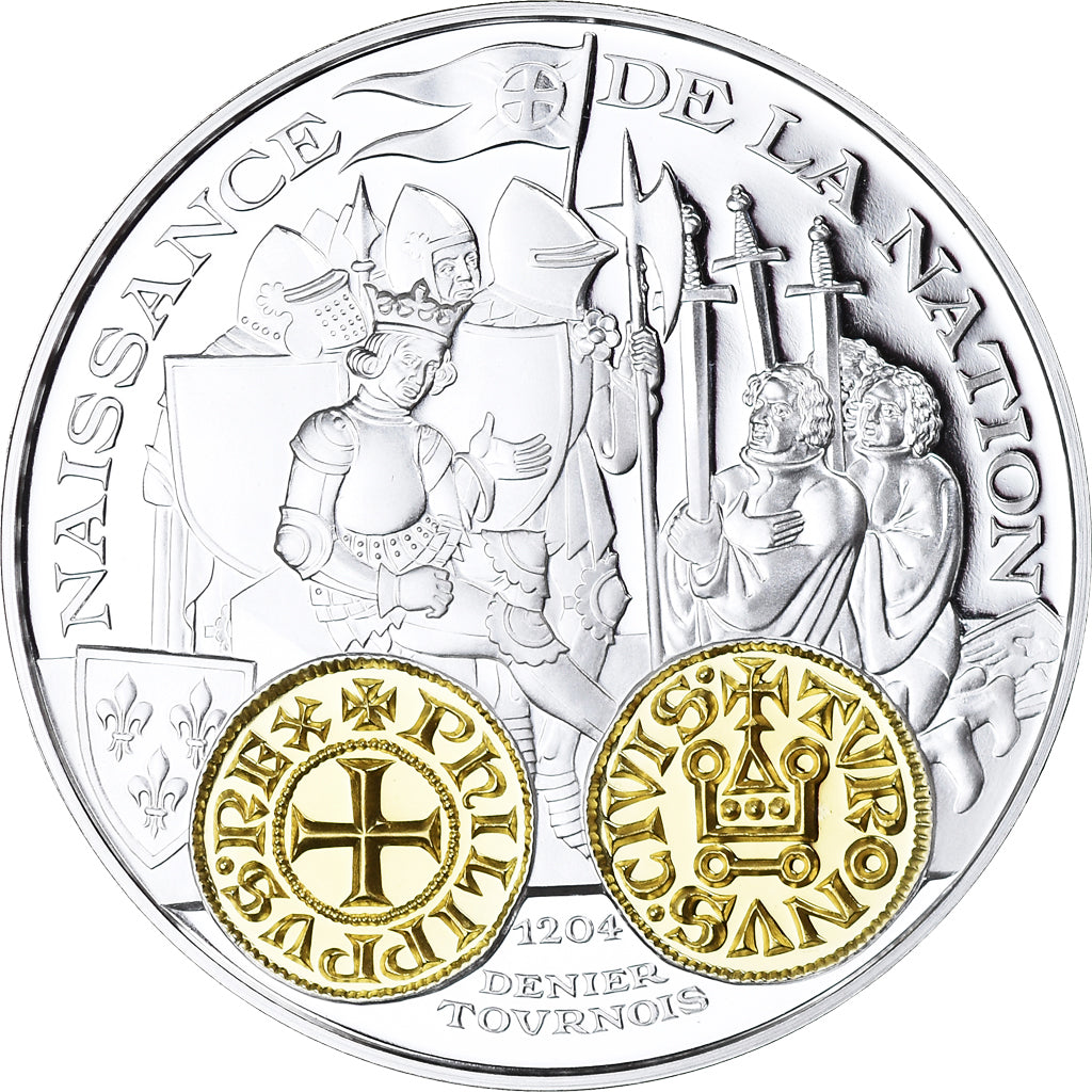 France, Medal, Histoire Monétaire, Denier Tournois, MS(65-70), Silver