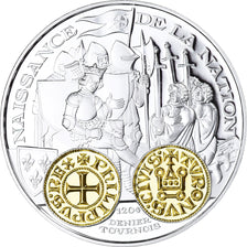 France, Medal, Histoire Monétaire, Denier Tournois, MS(65-70), Silver