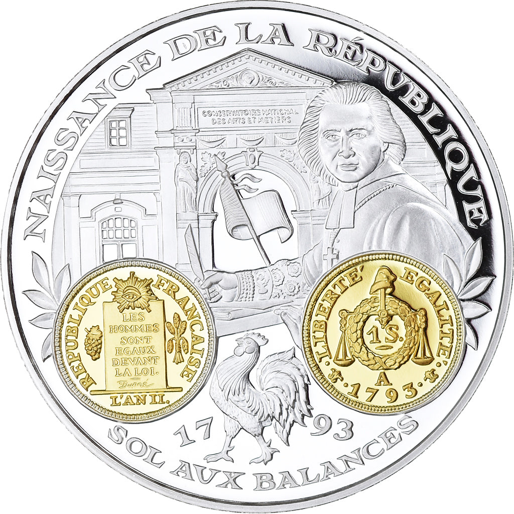 France, Medal, Histoire Monétaire, Sol aux Balances, MS(65-70), Silver