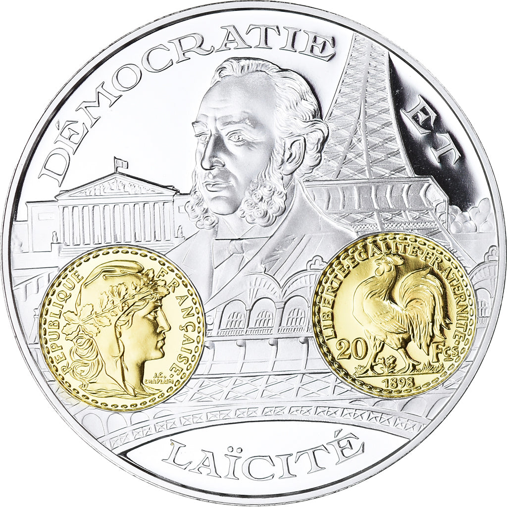 France, Medal, Histoire Monétaire, 20 Francs Marianne, MS(65-70), Silver