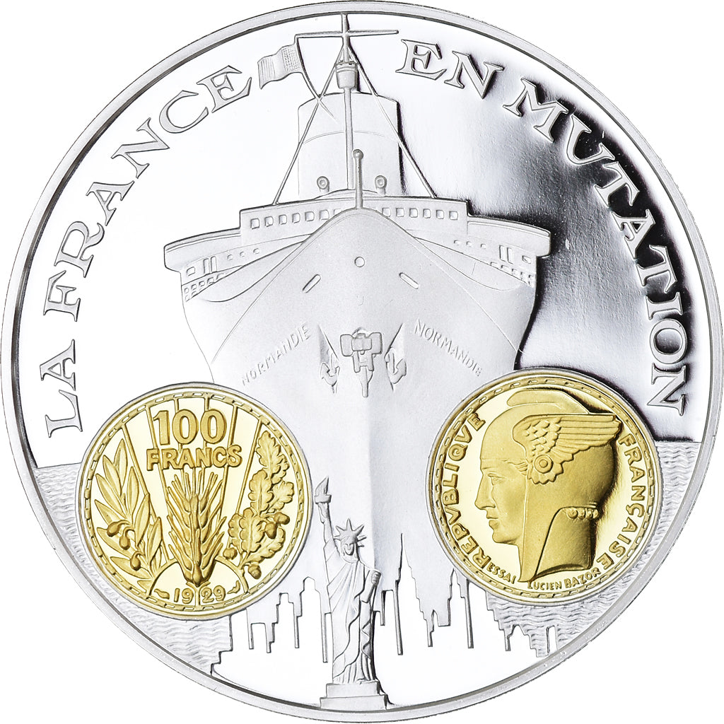 France, Medal, Histoire Monétaire, 100 Francs Bazor, MS(65-70), Silver