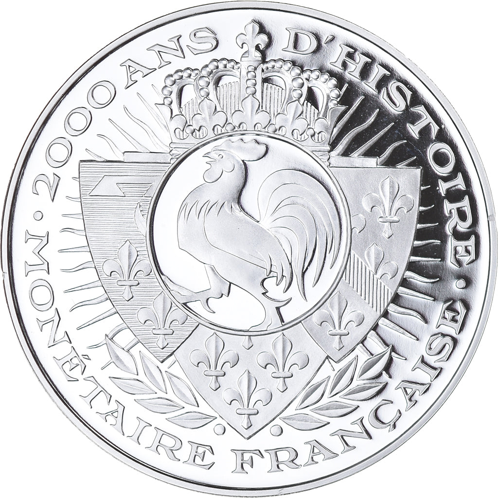 France, Medal, Histoire Monétaire, 100 Francs Bazor, MS(65-70), Silver
