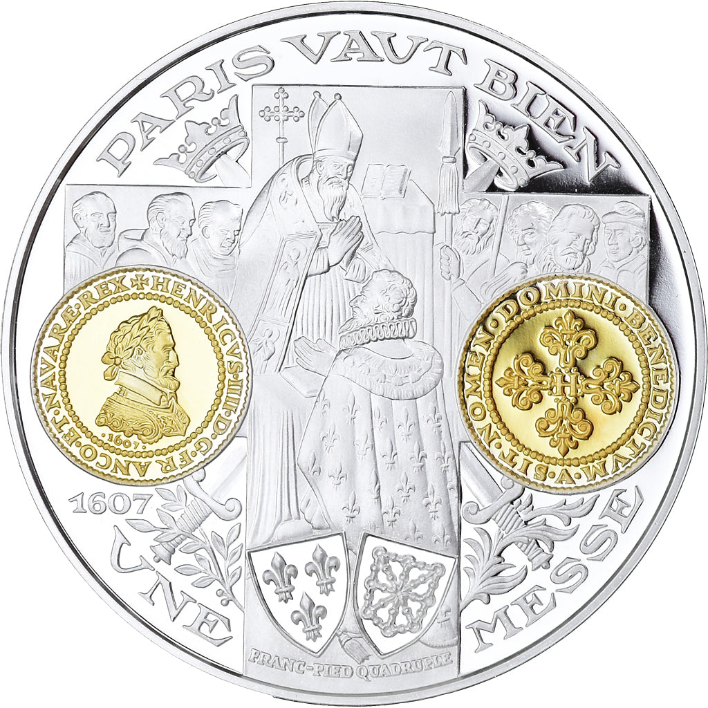 Frankreich, Medaille, Histoire Monétaire, Franc-Pied Quadruple, STGL, Silber