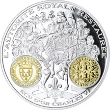 France, Medal, Histoire Monétaire, Ecu d'Or Charles VI, MS(65-70), Silver