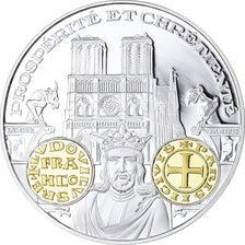 Francia, medaglia, Histoire Monétaire, Denier Parisis, Louis VII, FDC, Argento
