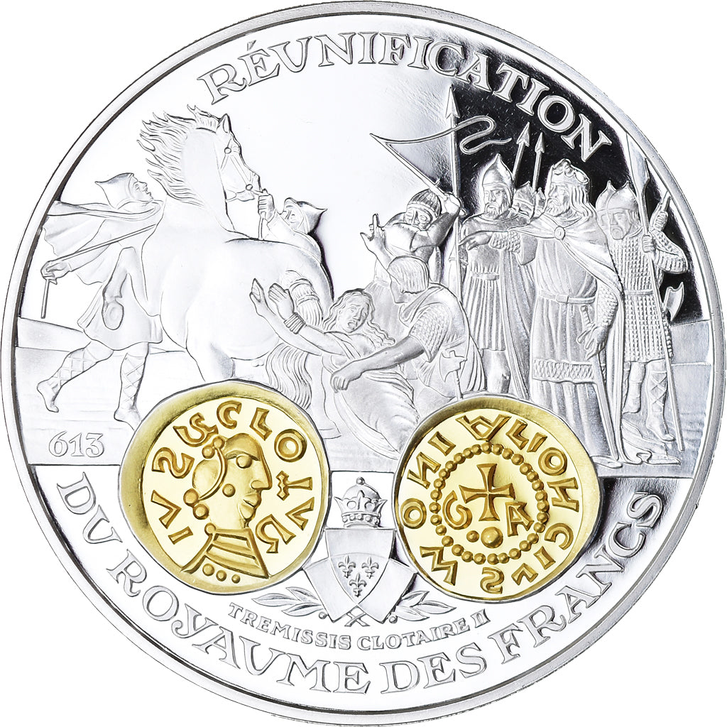 Frankrijk, Medaille, Histoire Monétaire, Trémissis, Clotaire, FDC, Zilver