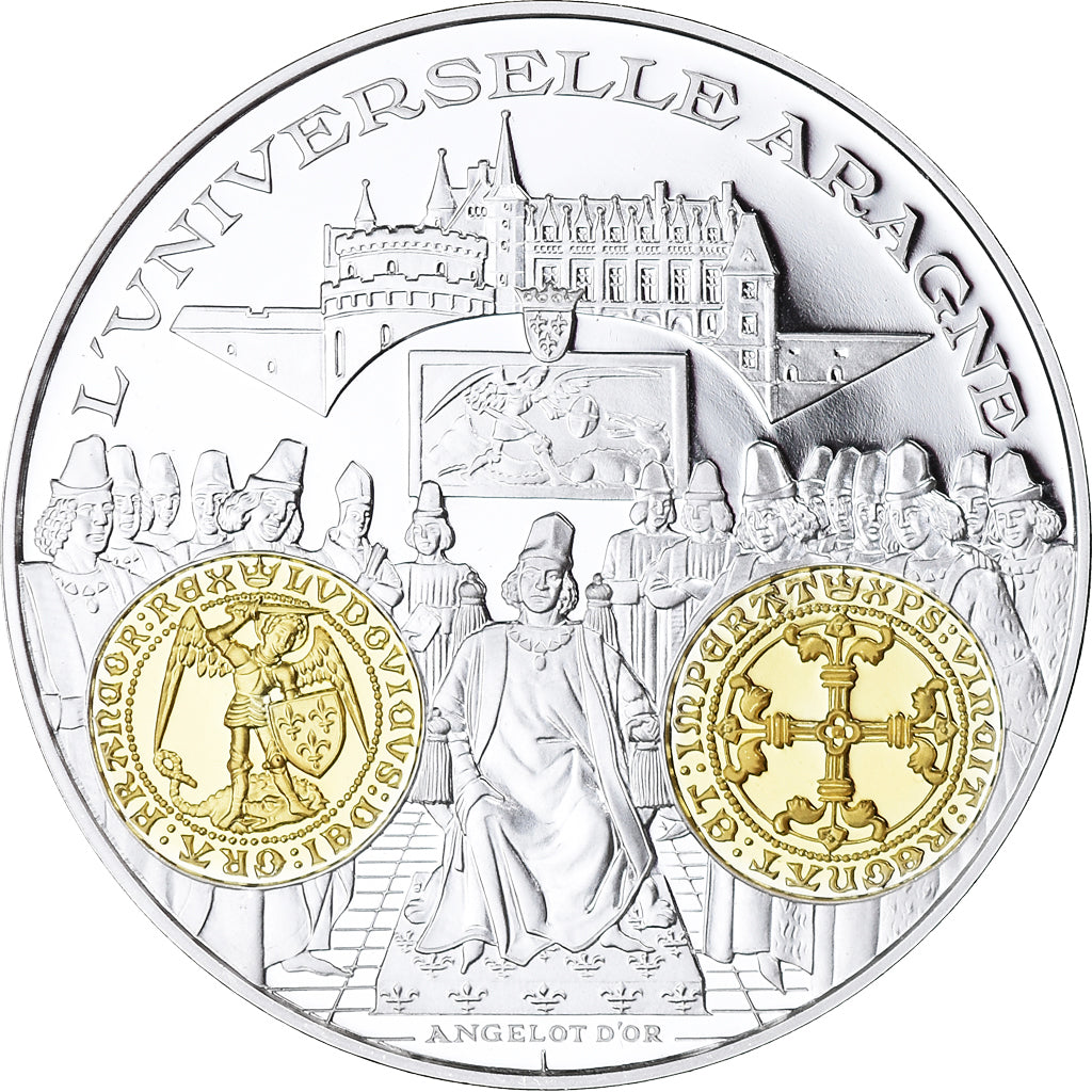 France, Medal, Histoire Monétaire, Angelot d'Or, MS(65-70), Silver