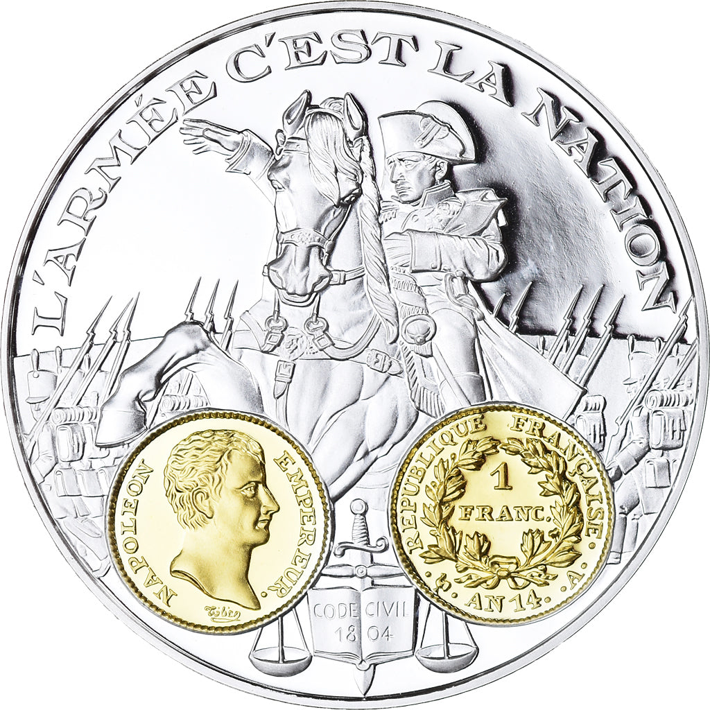 França, medalha, 2000 Ans d'Histoire Monétaire, 1 Franc Napoléon Ier