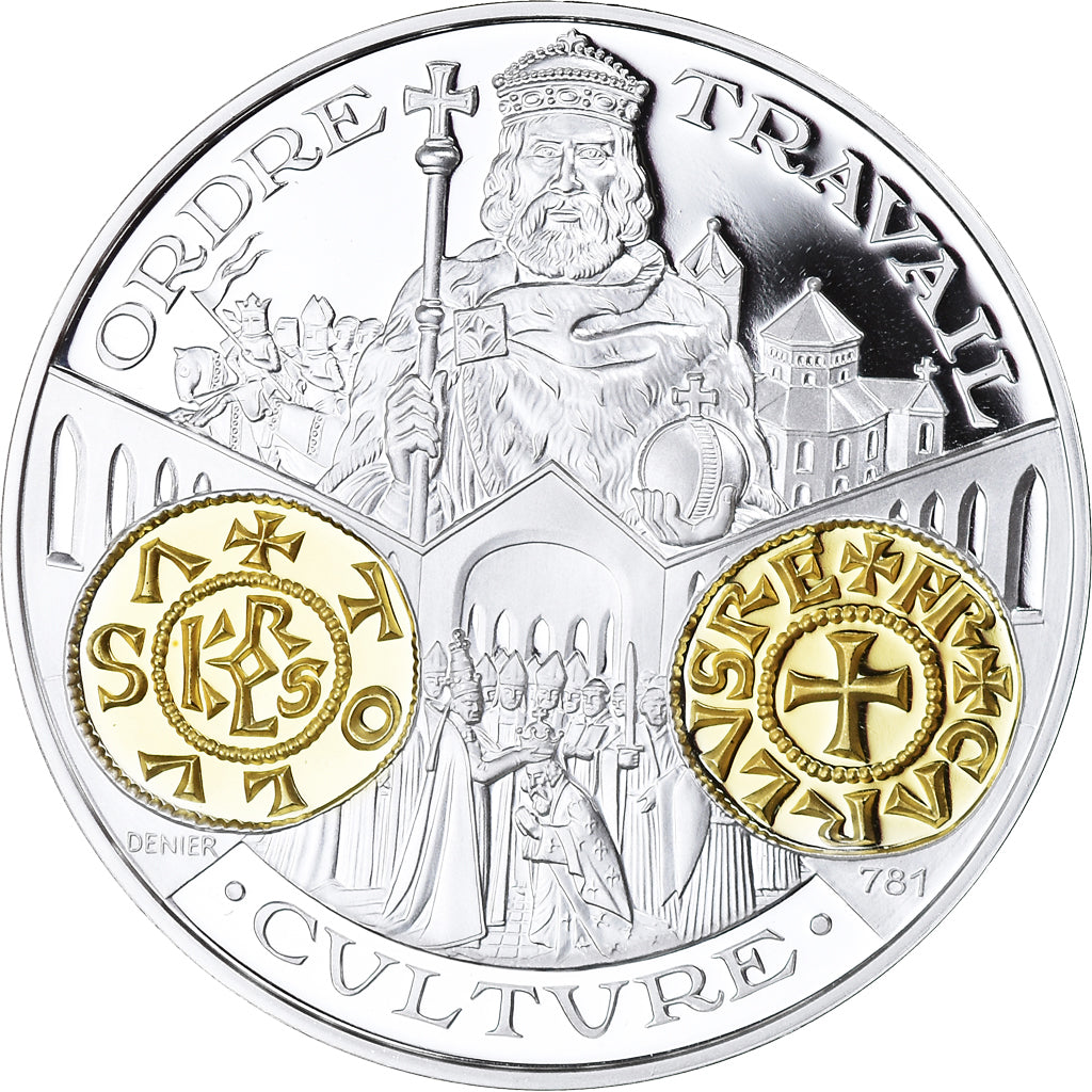 Francja, medal, 2000 Ans d'Histoire Monétaire, Denier de Charlemagne