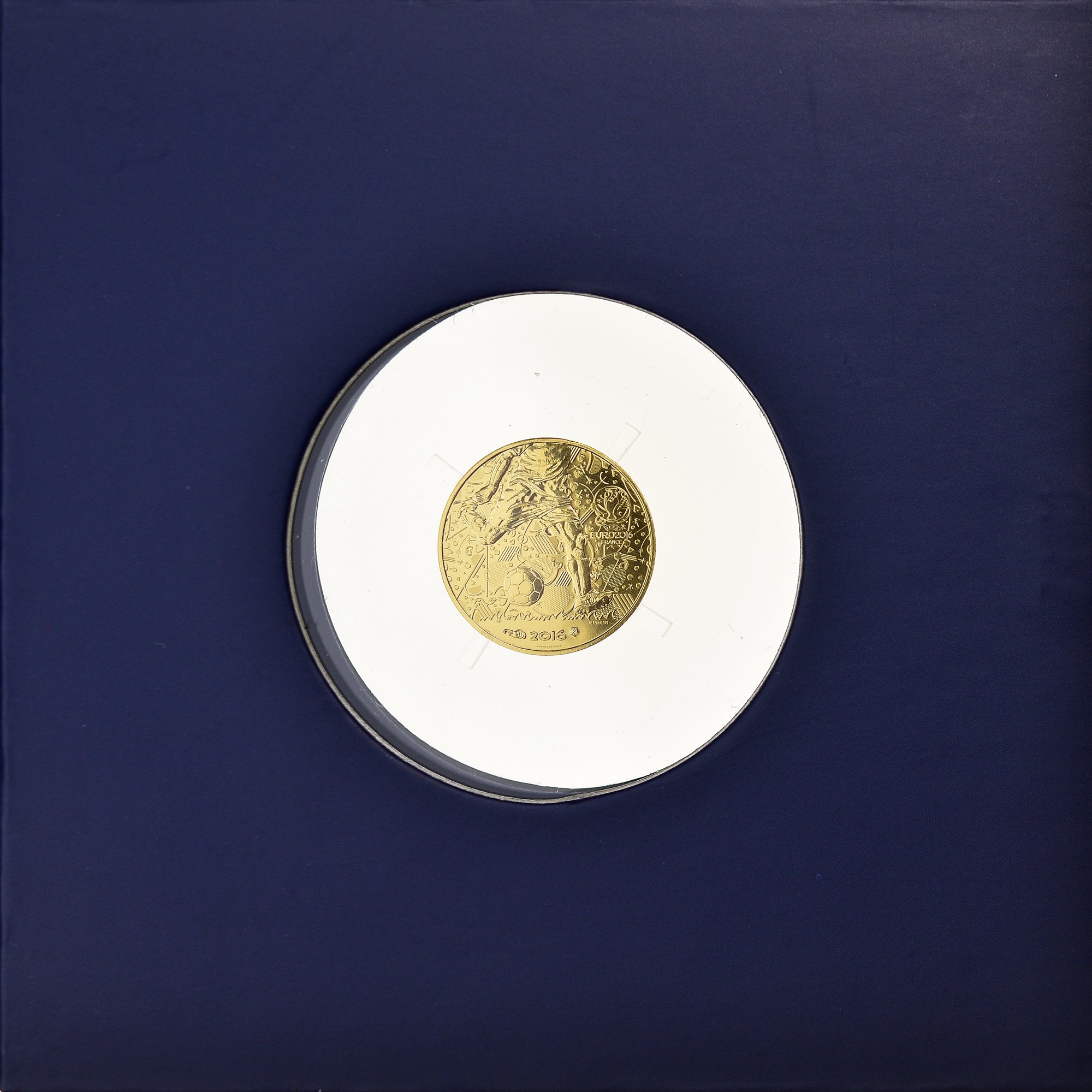 France, 100 Euro, Football, Euro, 2016, Paris, FDC, Or