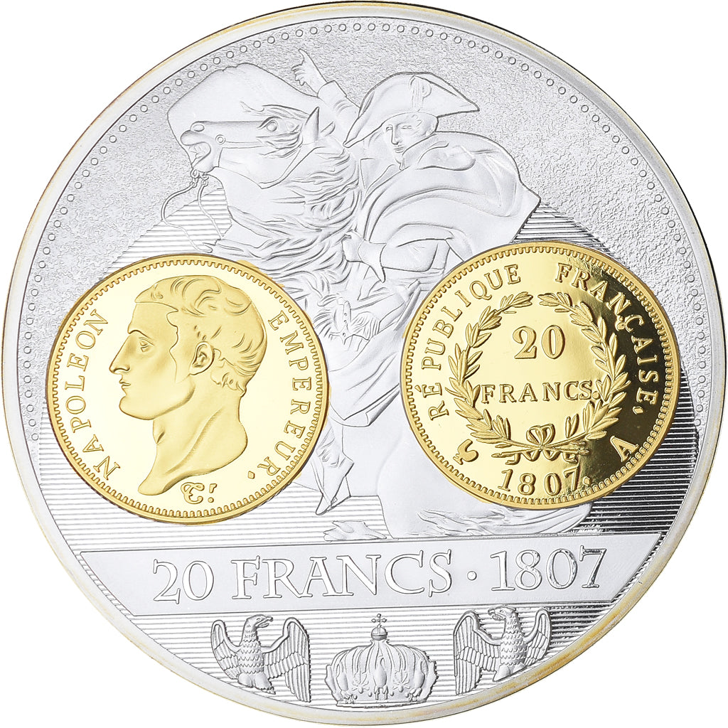França, medalha, Napoleon I, Histoire de la monnaie Française, 20 Francs 1807