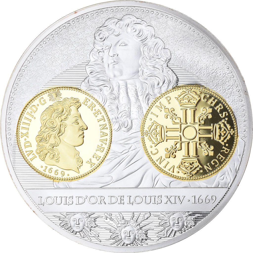 France, Medal, Histoire de la monnaie Française, Louis d'or de Louis XIV