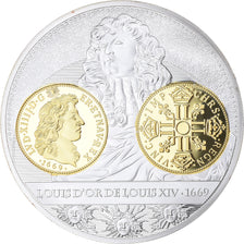 France, Medal, Histoire de la monnaie Française, Louis d'or de Louis XIV