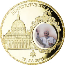Vatican, Medal, Le Pape Benoit XVI, 2011, MS(65-70), Copper Gilt