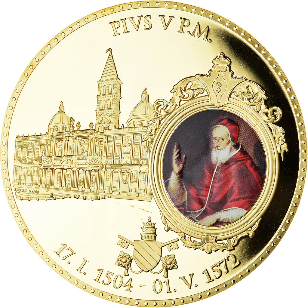Vatican, Medal, Le Pape Pie V, Religions & beliefs, 2013, MS(65-70), Copper Gilt