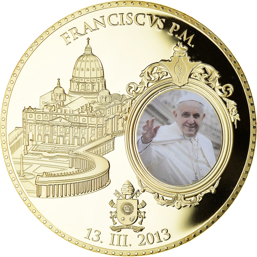 Vatican, Medal, Le Pape François, Religions & beliefs, 2013, MS(65-70), Copper