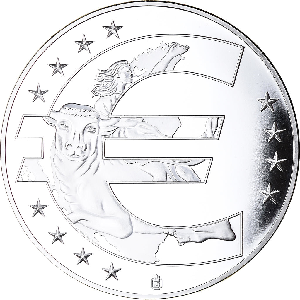 Luxembourg, Médaille, Adoption de l'Euro, Politics, 2002, FDC, Cuivre plaqué